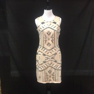 Vince Camuto Sequin Blush Sheath Dress